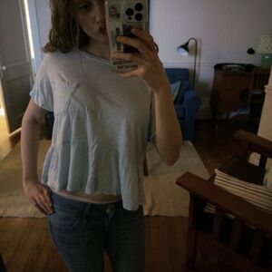 June & Ivy blue off the shoulder babydoll